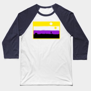 Non Binary Sunset Flag Baseball T-Shirt